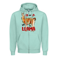 Seafoam christmas llama Zipper Hoodie - LillyAllenDesigns