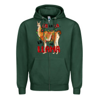 Sports Green christmas llama Zipper Hoodie - LillyAllenDesigns
