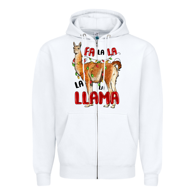 Christmas Llama Zipper Hoodie by LillyAllenDesigns | Teevron