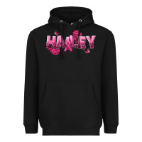 Black Personalized Pink Cancer Themed Name Heavyweight Hoodie - NancyCooperArtShop