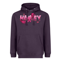 Plum Personalized Pink Cancer Themed Name Heavyweight Hoodie - NancyCooperArtShop