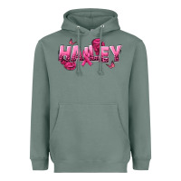 Sage Personalized Pink Cancer Themed Name Heavyweight Hoodie - NancyCooperArtShop