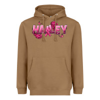 Toasted Coconut Personalized Pink Cancer Themed Name Heavyweight Hoodie - NancyCooperArtShop