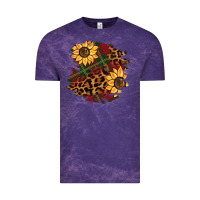 Cloud Purple Christmas leopard sunflower Vintage Tee - BarkalooDesign