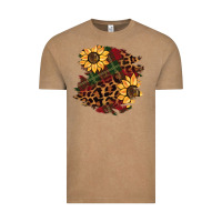 Vintage Coffee Christmas leopard sunflower Vintage Tee - BarkalooDesign