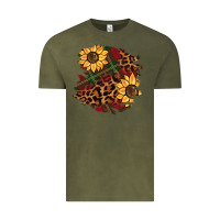 Vintage Olive Christmas leopard sunflower Vintage Tee - BarkalooDesign