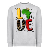 Heather Grey africa love Heavyweight Sweatshirt - MaliasSmallBusiness