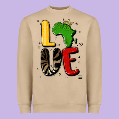 Africa Love Heavyweight Sweatshirt Designed By Maliassmallbusiness