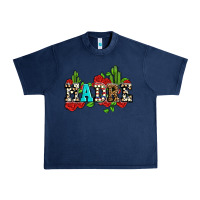 Navy madre with roses and cactus Urban Heavy Tee - AdoDesignShop