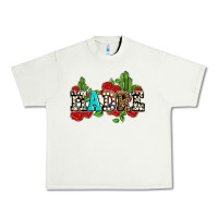 Pistachio madre with roses and cactus Urban Heavy Tee - AdoDesignShop