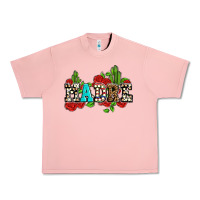 Salmon madre with roses and cactus Urban Heavy Tee - AdoDesignShop