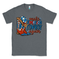 Charcoal Heather make america cowboy again Classic Tee - MaliasSmallBusiness