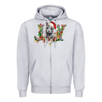 Heather Grey Russian Blue Cat Joy Zipper Hoodie - LillyAllenDesigns