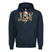 Navy Russian Blue Cat Joy Zipper Hoodie - LillyAllenDesigns