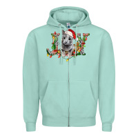 Seafoam Russian Blue Cat Joy Zipper Hoodie - LillyAllenDesigns