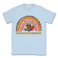 Dusty Blue back to school rainbow hello third grade Classic Tee - AdoDesignShop