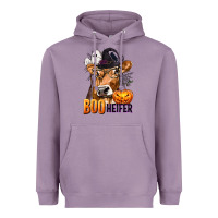 Lavender Boo Heifer Cow with Halloween Heavyweight Hoodie - texasbilliewilder
