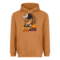 Meerkat Boo Heifer Cow with Halloween Heavyweight Hoodie - texasbilliewilder