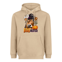Mushroom Boo Heifer Cow with Halloween Heavyweight Hoodie - texasbilliewilder