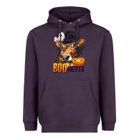 Plum Boo Heifer Cow with Halloween Heavyweight Hoodie - texasbilliewilder