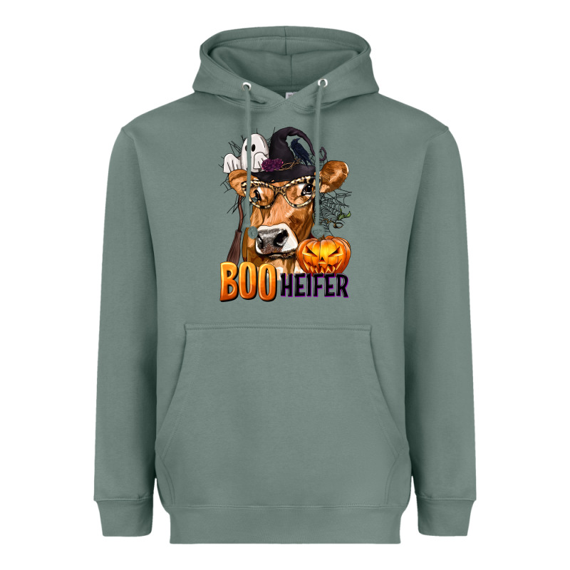 Boo Heifer Cow With Halloween Heavyweight Hoodie by texasbilliewilder | Teevron