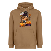 Toasted Coconut Boo Heifer Cow with Halloween Heavyweight Hoodie - texasbilliewilder