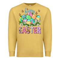 Antique Gold Happy Easter with eggs Premium Sweatshirt - NancyCooperArtShop