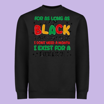 Black  Lifetime Heavyweight Sweatshirt Designed By Maliassmallbusiness