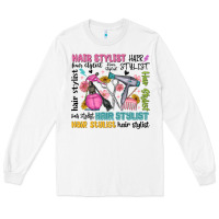 White hair stylist typography Long Sleeve Tee - MaliasSmallBusiness