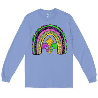 Colony Blue mardi gras fleur de lis rainbow Long Sleeve Tee - JahusDesignShop