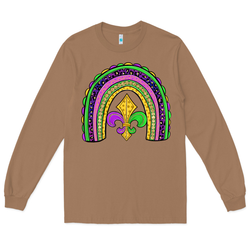 Mardi Gras Fleur De Lis Rainbow Long Sleeve Tee by JahusDesignShop | Teevron
