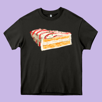 White Christmas Cake Heavy Core Tee Designed By Fadigitalartstudio