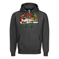 Charcoal Heather siamese cat meowy christmas Zipper Hoodie - LillyAllenDesigns