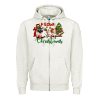 Oatmeal Heather siamese cat meowy christmas Zipper Hoodie - LillyAllenDesigns