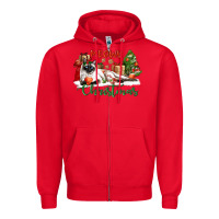 Red siamese cat meowy christmas Zipper Hoodie - LillyAllenDesigns