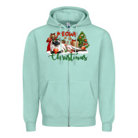 Seafoam siamese cat meowy christmas Zipper Hoodie - LillyAllenDesigns