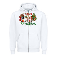 White siamese cat meowy christmas Zipper Hoodie - LillyAllenDesigns