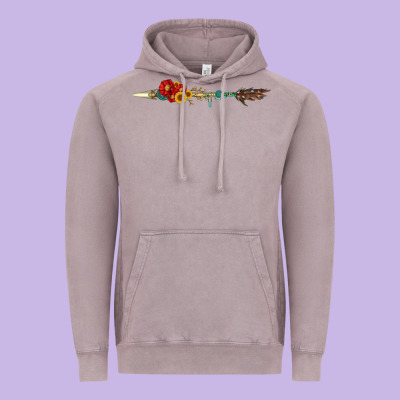 Flowers And Arrow With Gemstone Vintage Hoodie Designed By Artiststas