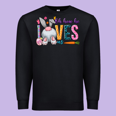 Oh How He Loves Us Premium Sweatshirt Designed By Nancycooperartshop