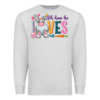 Dove Grey Oh how he loves us Premium Sweatshirt - NancyCooperArtShop
