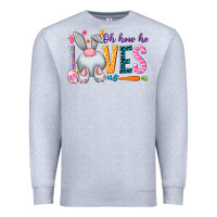 Heather Grey Oh how he loves us Premium Sweatshirt - NancyCooperArtShop