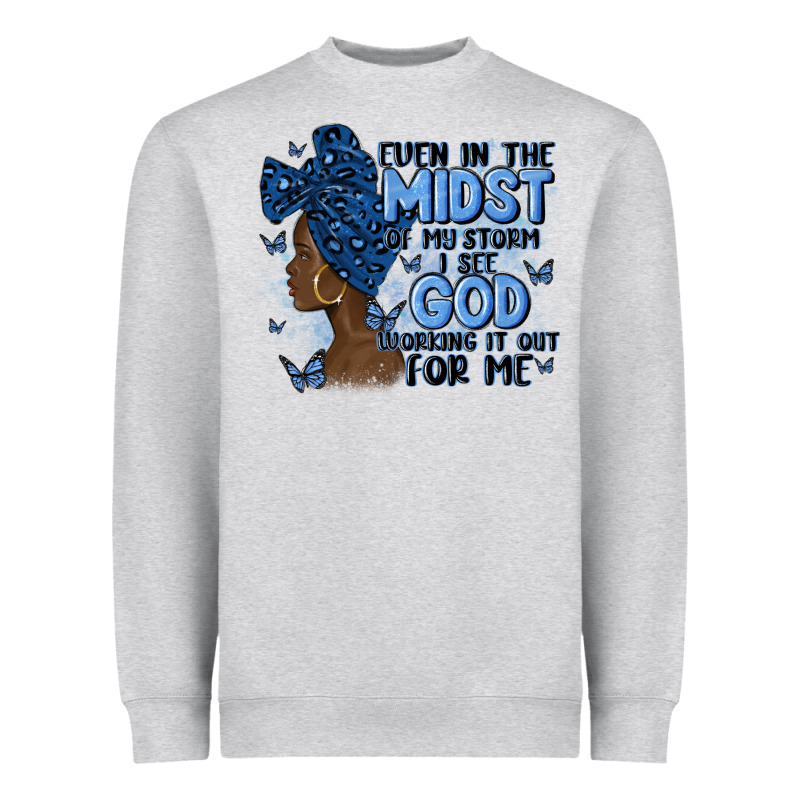 Even In The Midst Of May Storm Afro Woman Heavyweight Sweatshirt by MaliasSmallBusiness | Teevron