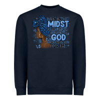 Navy even in the midst of may storm afro woman Heavyweight Sweatshirt - MaliasSmallBusiness