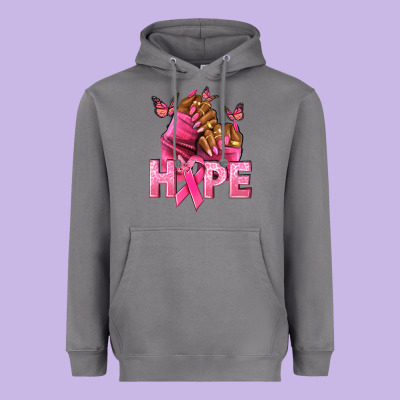 Hope Cancer Nails Heavyweight Hoodie Designed By Nancycooperartshop