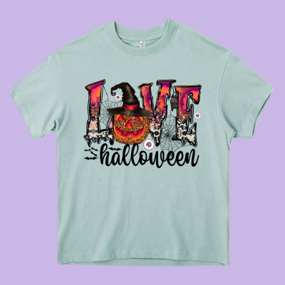 Love Halloween Heavy Core Tee Designed By Cowhidedigitalart