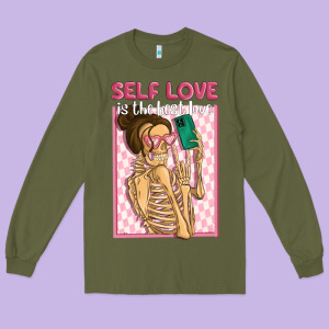 Self Love Is The Best Love Long Sleeve Tee Designed By Maliassmallbusiness