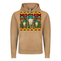 Vintage Camel bull skulls gemstones and cactus with leopard and aztec Vintage Hoodie - Artiststas
