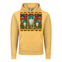Vintage Mustard bull skulls gemstones and cactus with leopard and aztec Vintage Hoodie - Artiststas