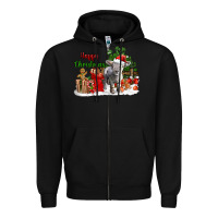 Black happy christmas southdown baby sheep Zipper Hoodie - LillyAllenDesigns