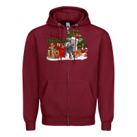 Burgundy happy christmas southdown baby sheep Zipper Hoodie - LillyAllenDesigns